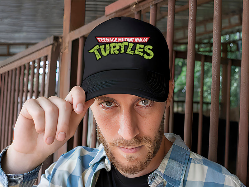 Gorra Trucker Tmnt Tortugas Ninja Videojuegos Gamer Ps5 Xbox Negro Ajustable Tmnt