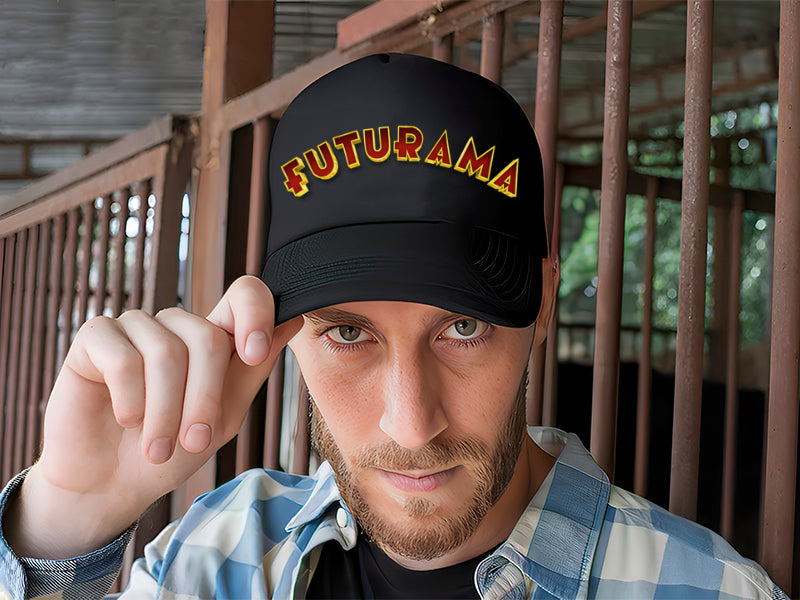 Gorra Trucker Futurama Series Televisión Negro Ajustable Ftrm