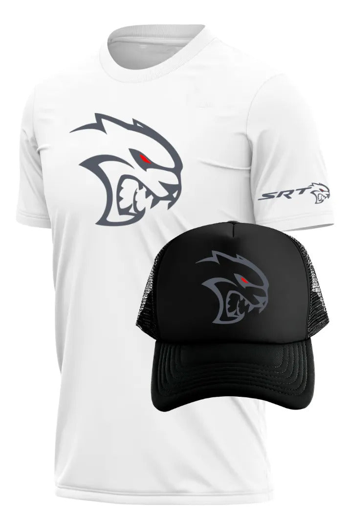 Playera Y Gorra Hellcat Dodge Srt Challenger Automovilismo