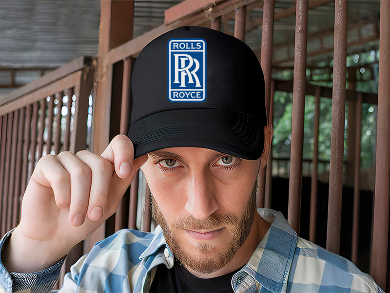 Gorra Trucker Rolls Royce Coche Vehículo Automóvil Carro Negro Ajustable Rr
