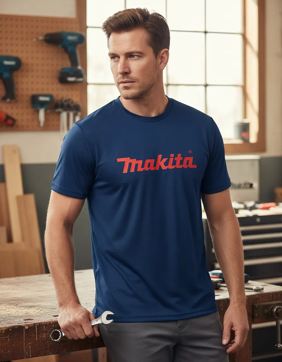 Playera Makita Herramientas Azul Logo G