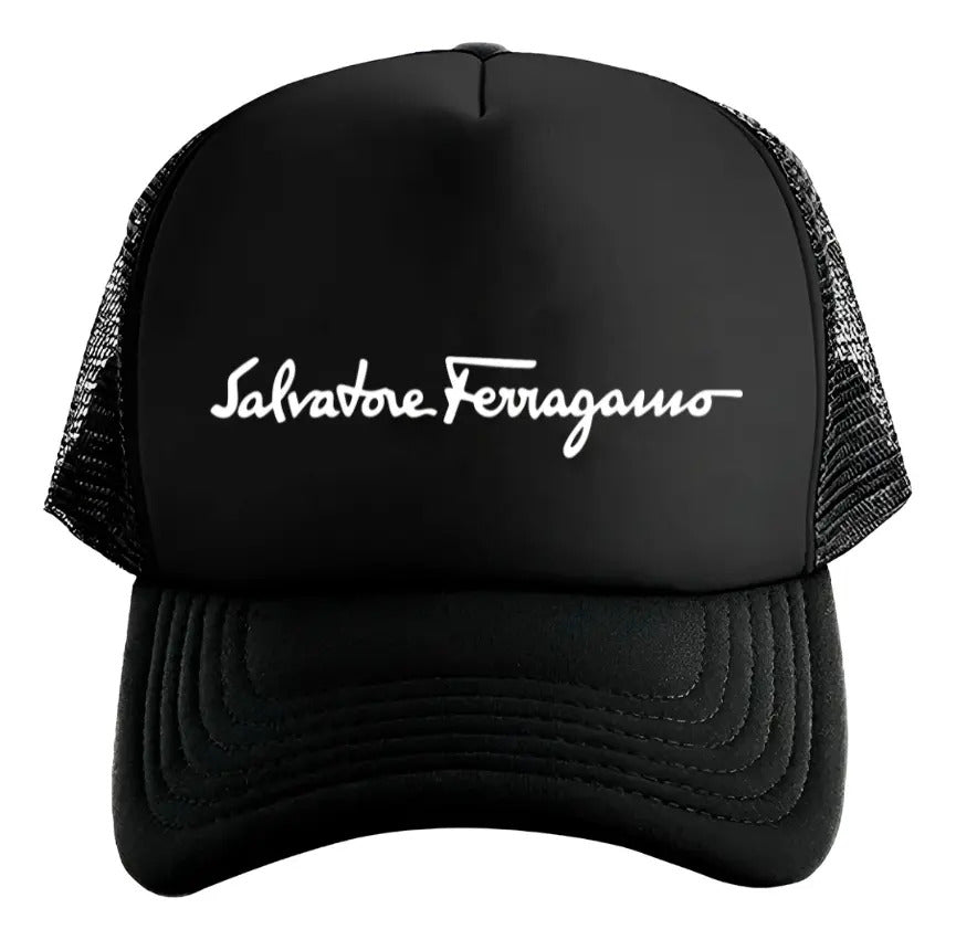 Gorra Salvatore Ferragamo Moda Moderno Elegante Aesthetic Negro Ajustable S/f