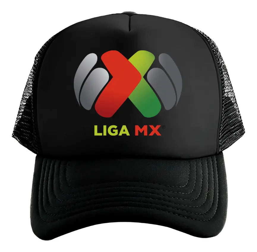 Gorra Trucker Liga Mx Fútbol Fifa Deportes México Soccer Negro Ajustable Liga Mx