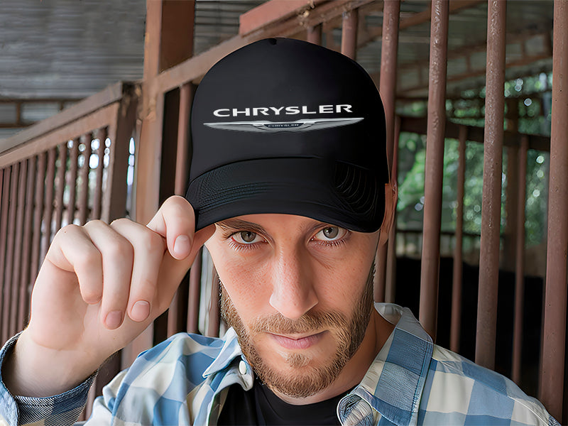 Gorra Trucker Chrysler Coche Automóvil Automovilismo Carro Negro Ajustable Crslr