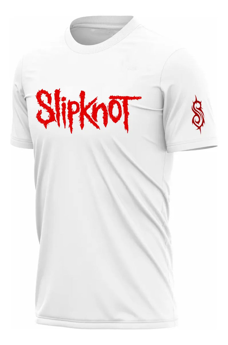 Playera Deportiva Slipknot Música Rock Heavy Metal Blanco Logo M