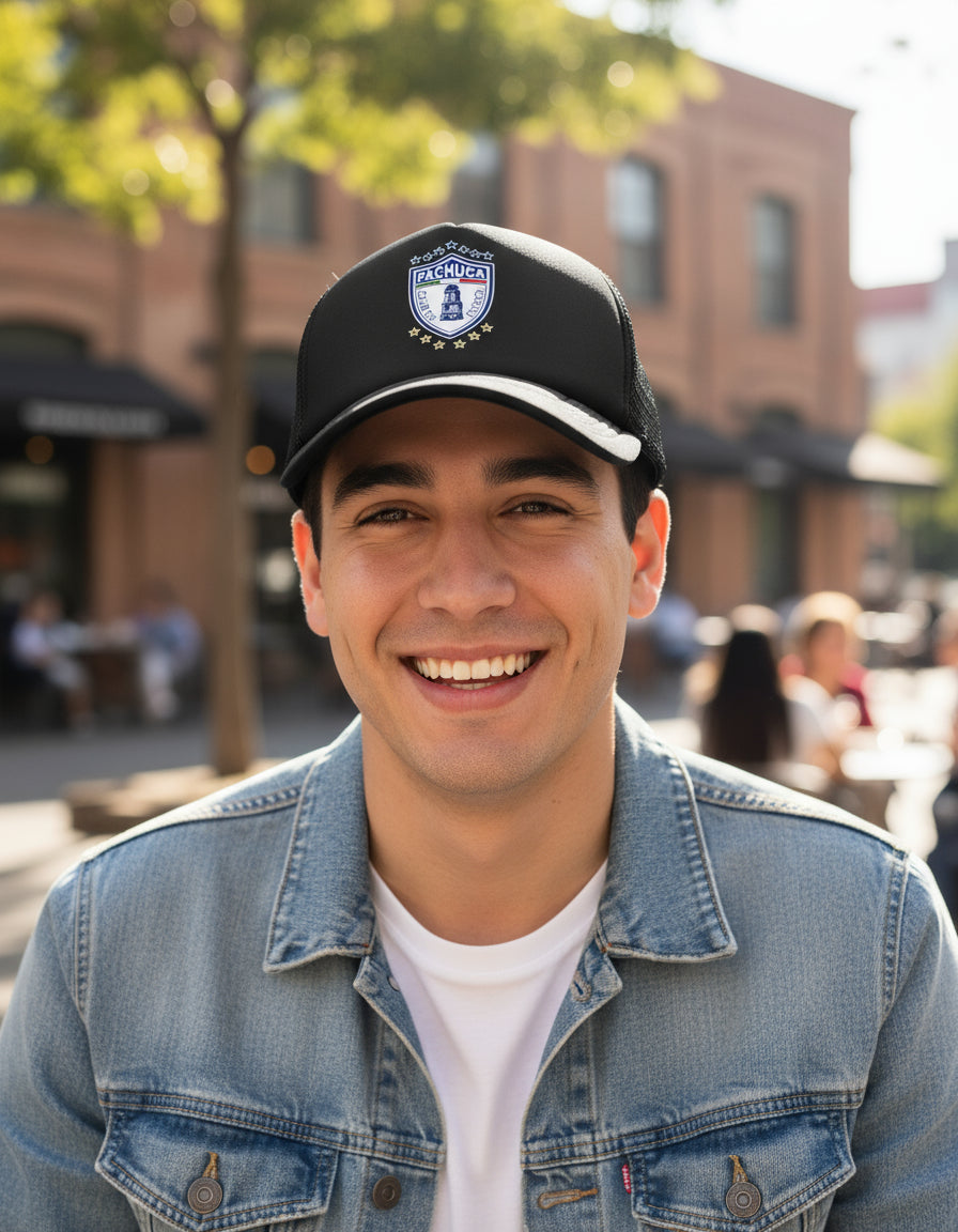 Gorra Trucker Pachuca Fútbol Fifa Liga Mx Deportes México Negro Ajustable Pachuca