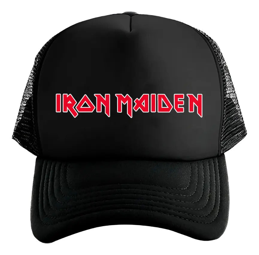 Gorra Trucker Iron Maden Música Rock Heavy Metal Negro Ajustable Im