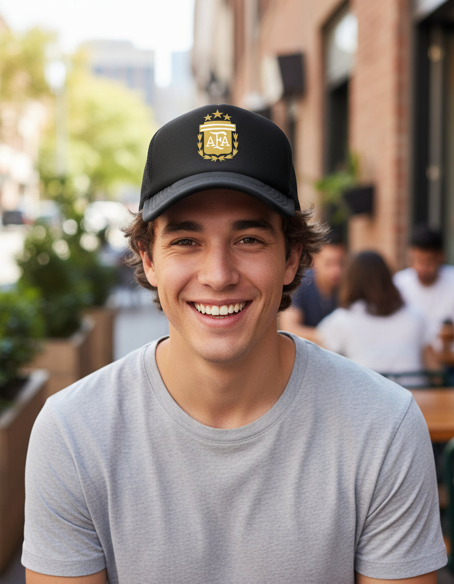 Gorra Argentina Fútbol Leonel Messi Maradona Deportes Goat Negro Ajustable Argentina