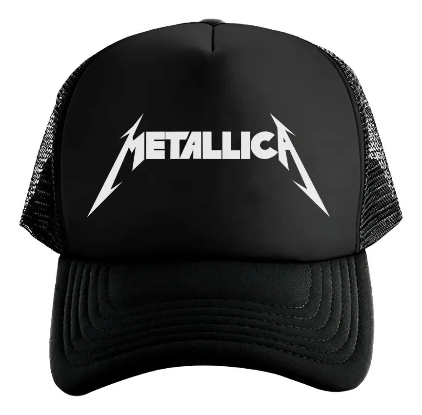 Gorra Trucker Metallica Música Rock Heavy Metal Negro Ajustable Mtlca