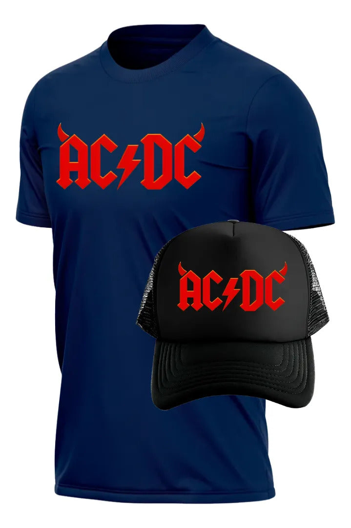 Playera Y Gorra Acdc Música Rock Heavy Metal