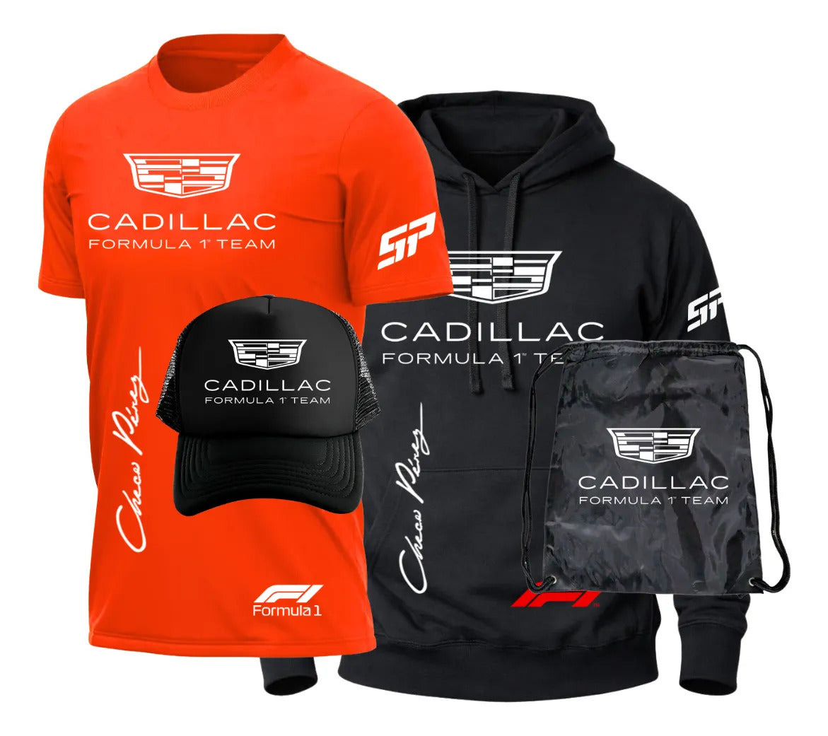 Pack Playera Sudadera Gorra Mochila Cadillac Formula 1 Team