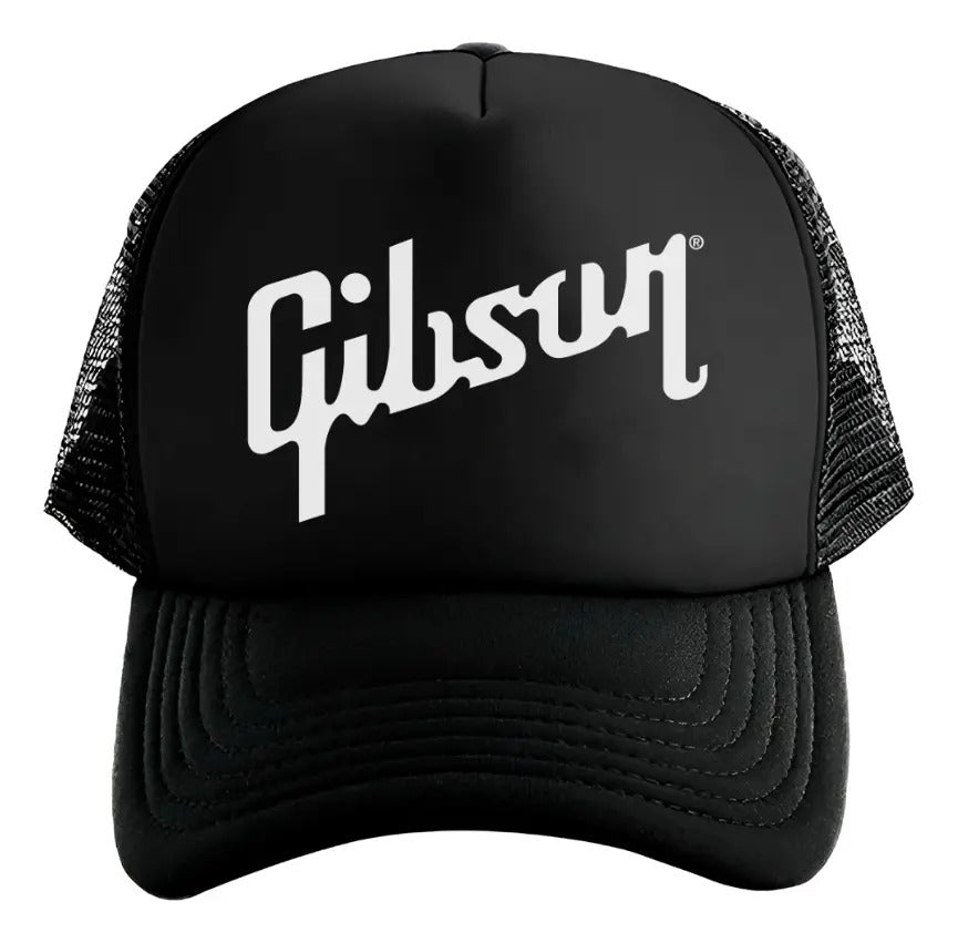 Gorra Trucker Gibson Guitarra Electrica Les Paul Música Rock Negro Ajustable Gbsn