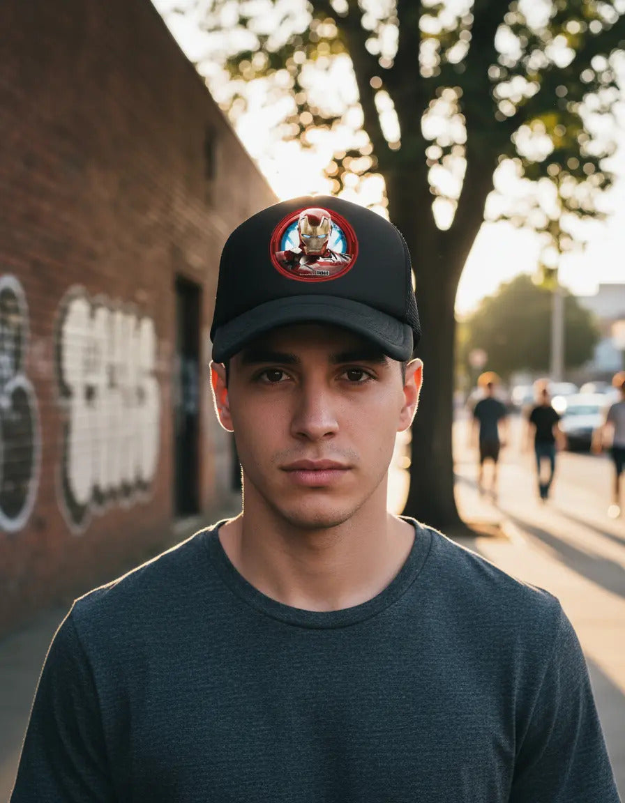 Gorra Iron Man Marvel Cómics Avengers Negro Ajustable Iron