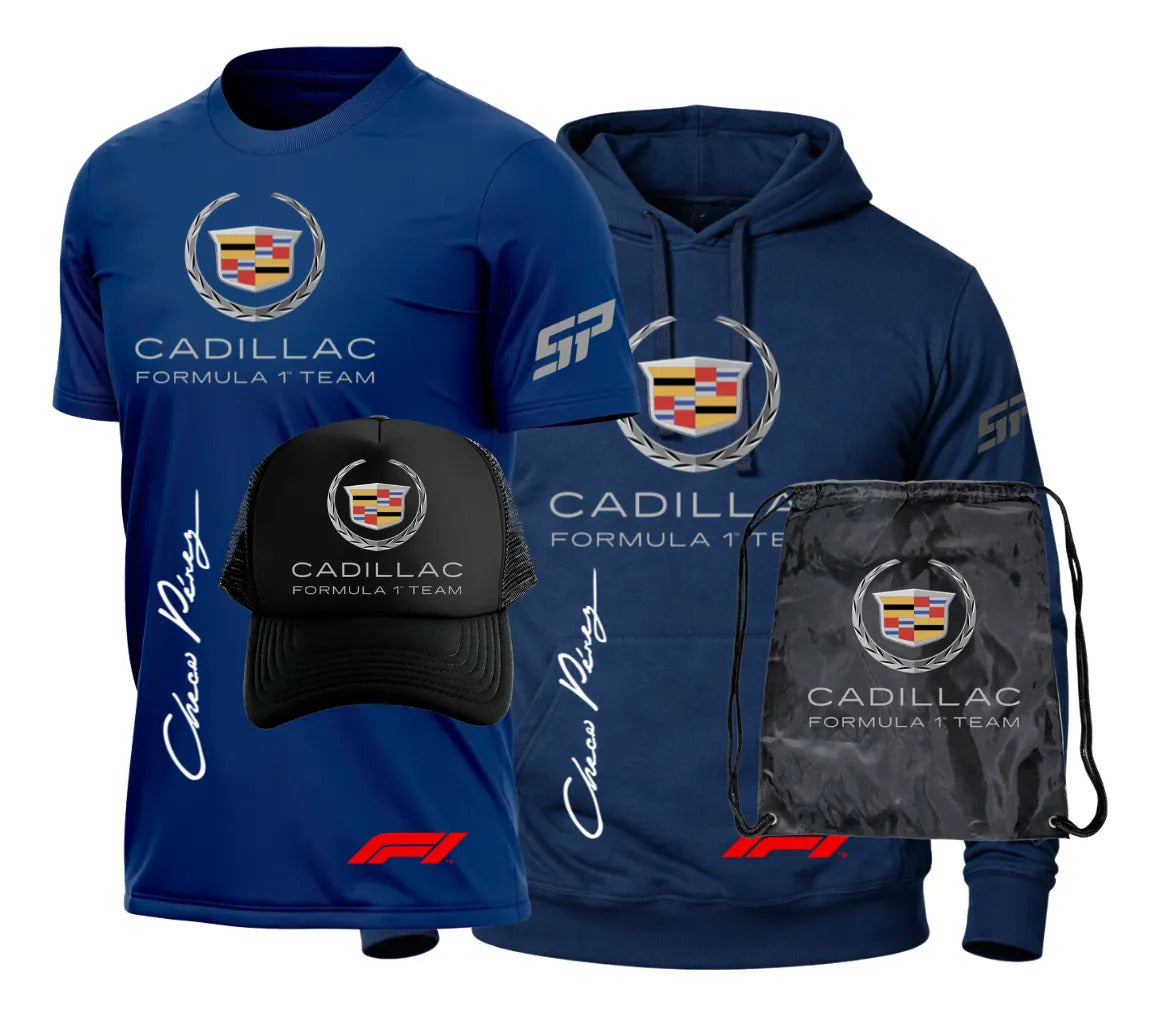 Pack Playera Sudadera Gorra Mochila Cadillac Formula 1 Team