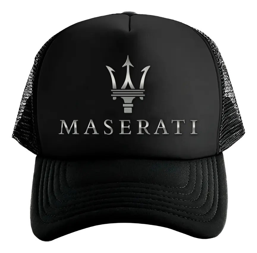 Gorra Maserati Coche Vehículo Automóvil Automovilismo Piloto Negro Ajustable Maserati