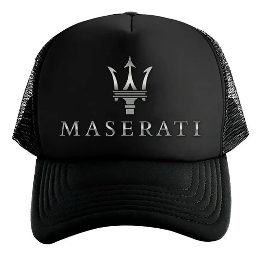 Gorra Maserati Coche Vehículo Automóvil Automovilismo Piloto Negro Ajustable Maserati