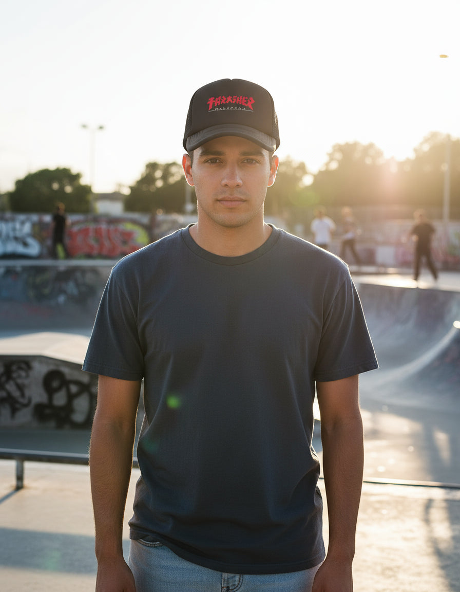 Gorra Thrasher Magazine Godzilla Skate Board Negro Ajustable Thrasher