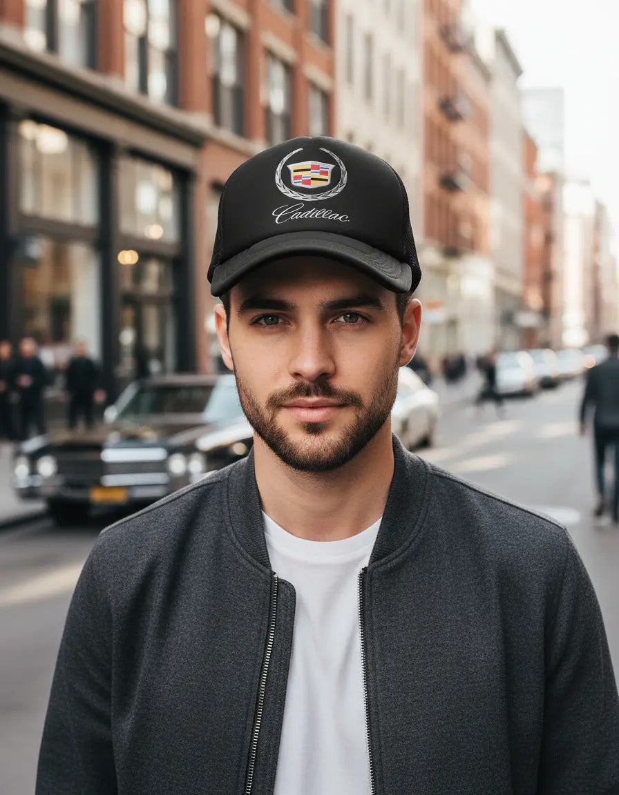 Gorra Cadillac Coche Vehículo Automóvil Automovilismo Carro Negro Ajustable Cadillac