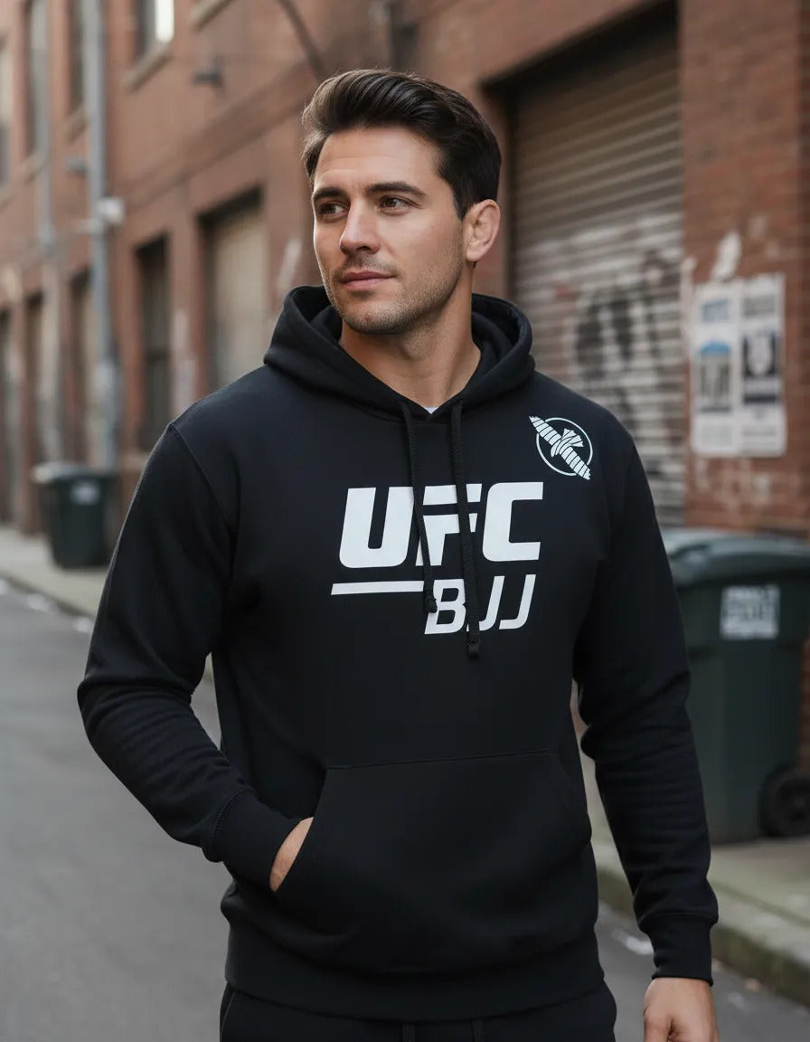Sudadera Ufc Bjj Brazilian Jiu Jitsu Mma Hayabusa Xg Negro White