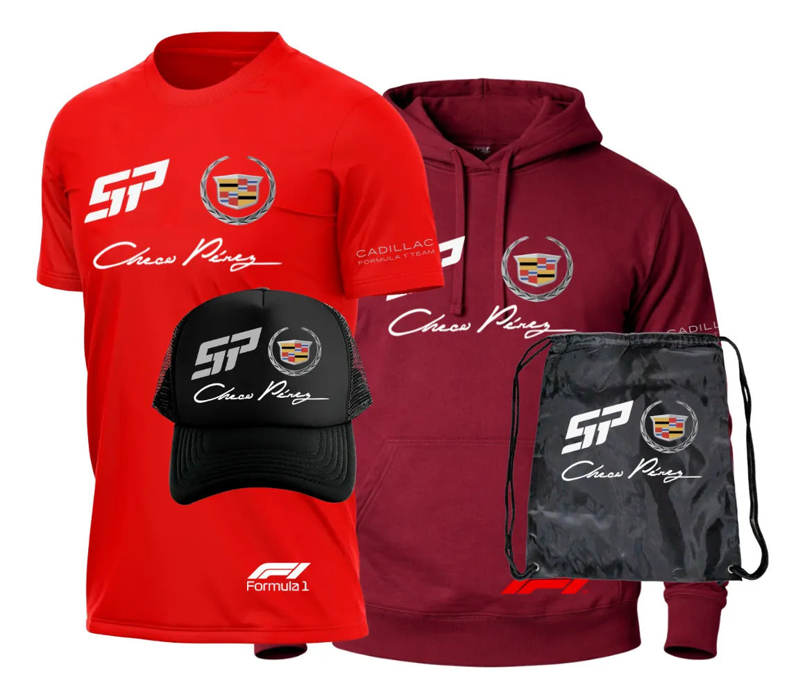 Pack Playera Sudadera Gorra Mochila Cadillac Formula 1 Team