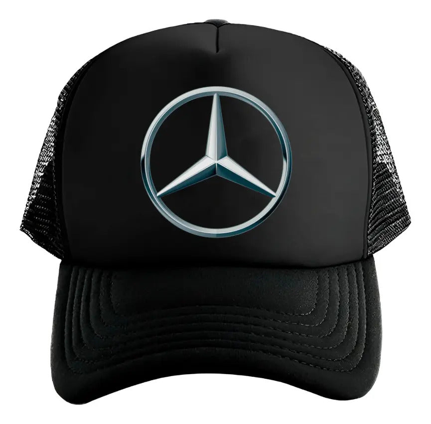 Gorra Trucker Mercedes Benz Coche Vehículo Automóvil Carro Negro Ajustable Mb
