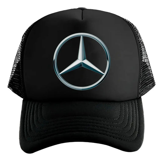 Gorra Trucker Mercedes Benz Coche Vehículo Automóvil Carro Negro Ajustable Mb