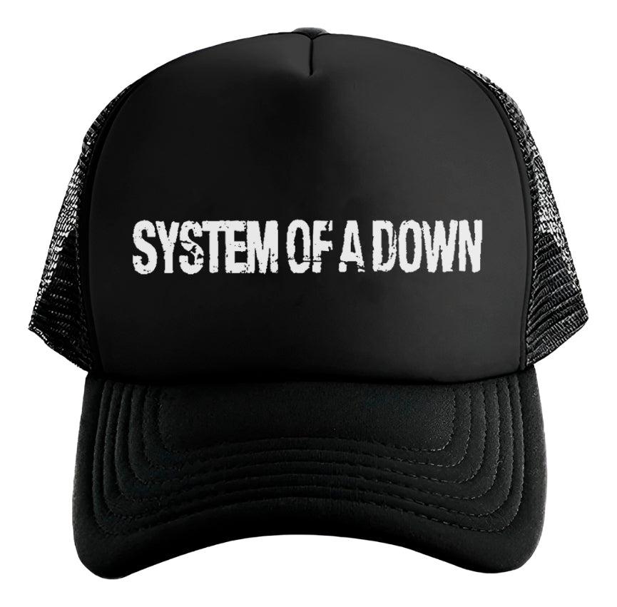 Gorra Trucker Sistem Of A Down Música Rock Heavy Metal Negro Ajustable Soad