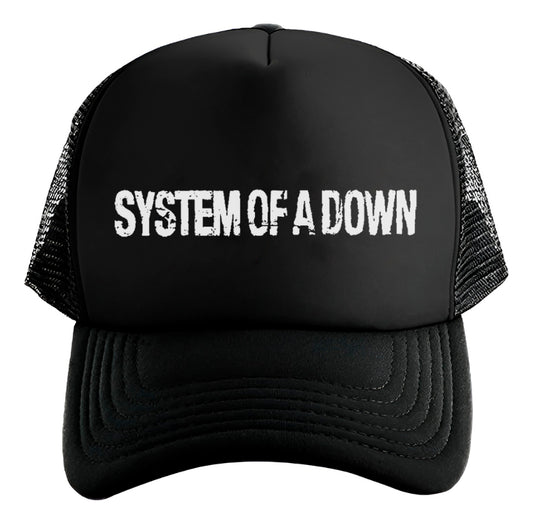 Gorra Trucker Sistem Of A Down Música Rock Heavy Metal Negro Ajustable Soad