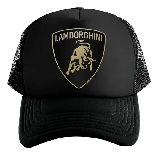 Gorra Trucker Lamborghini Coche Automóvil Automovilismo Negro Ajustable Lmbrghn