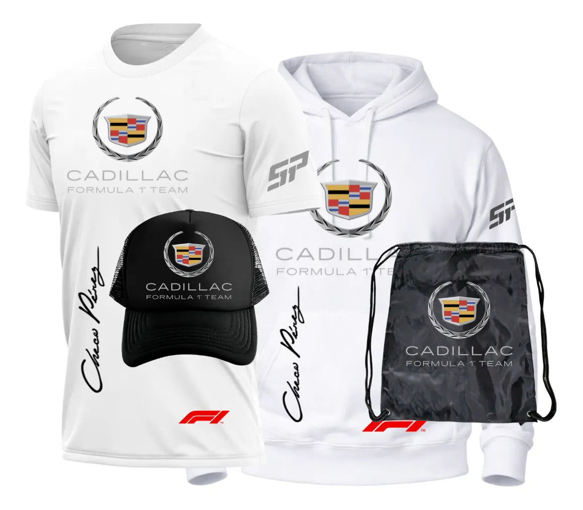 Pack Playera Sudadera Gorra Mochila Cadillac Formula 1 Team