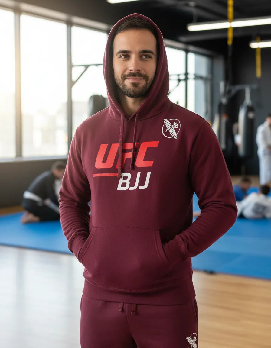 Sudadera Ufc Bjj Brazilian Jiu Jitsu Mma Hayabusa Ch Rojo Red