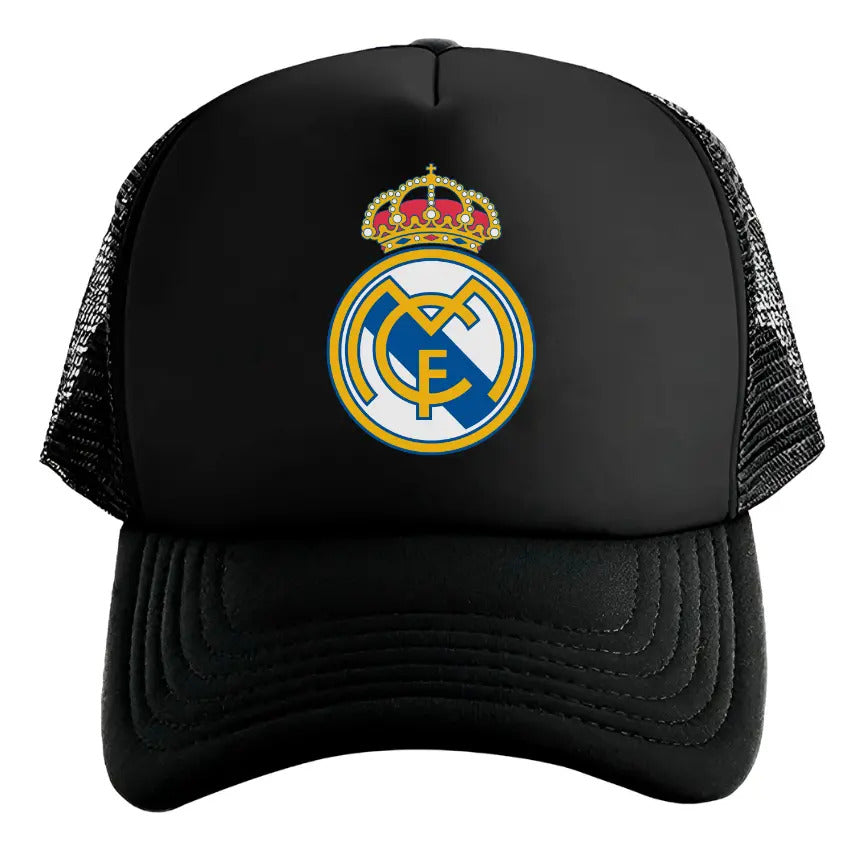 Gorra Trucker Real Madrid Fútbol Fifa Uefa Champions League Negro Ajustable Fcm