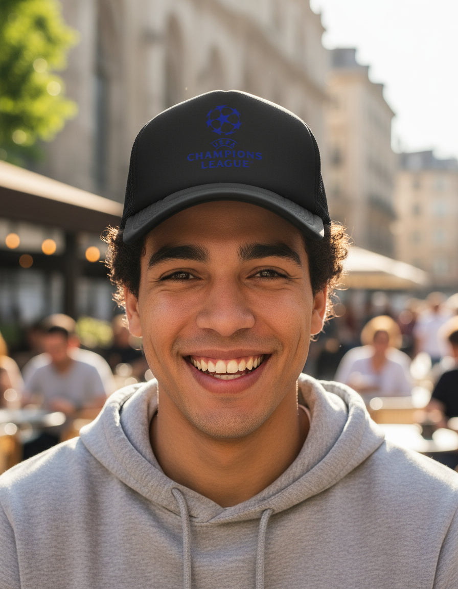 Gorra Trucker Uefa Fútbol Fifa Uefa Champions League Negro Ajustable Uefa