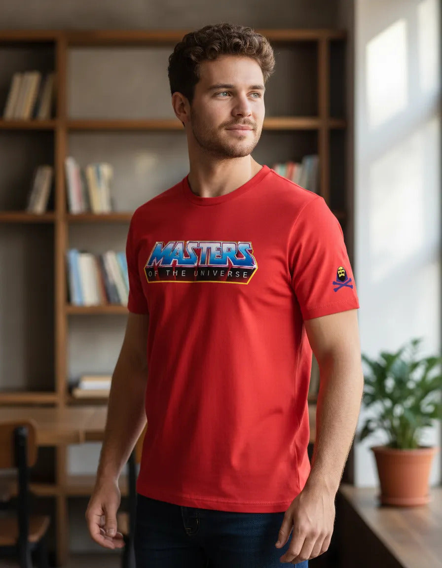 Playera Masters Of The Universe He Man Skeletor Rojo Logo Xg