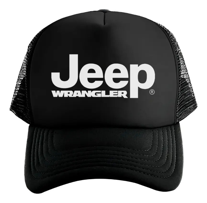 Gorra Trucker Jeep Wrangler Coche Vehículo Automóvil Carro Negro Ajustable Jw