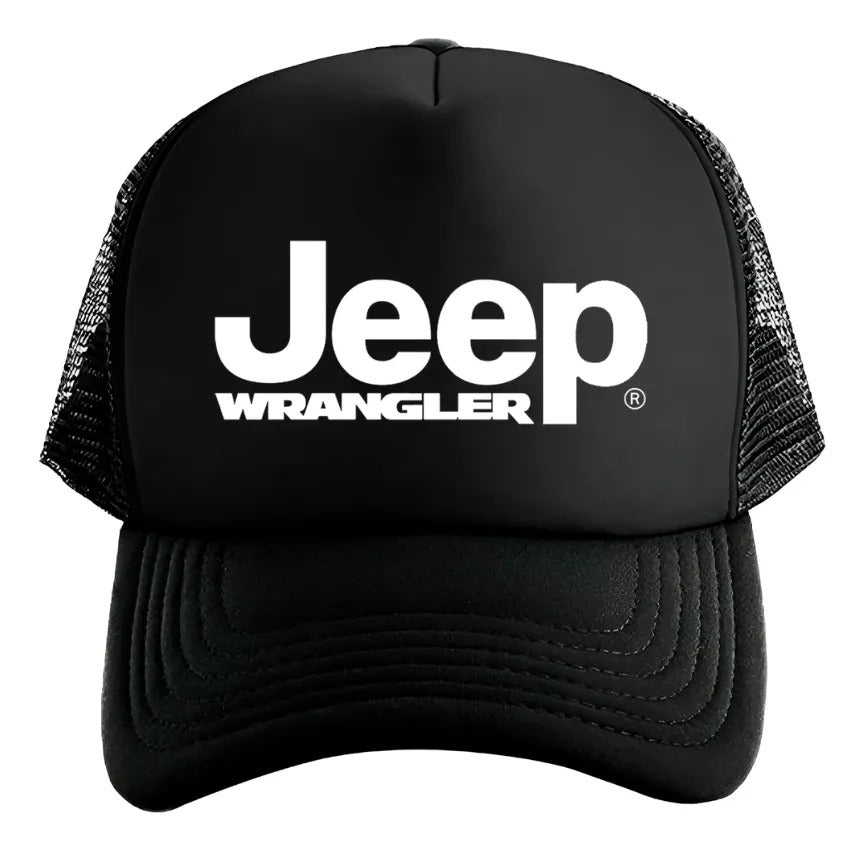 Gorra Trucker Jeep Wrangler Coche Vehiculo Negro Ajustable