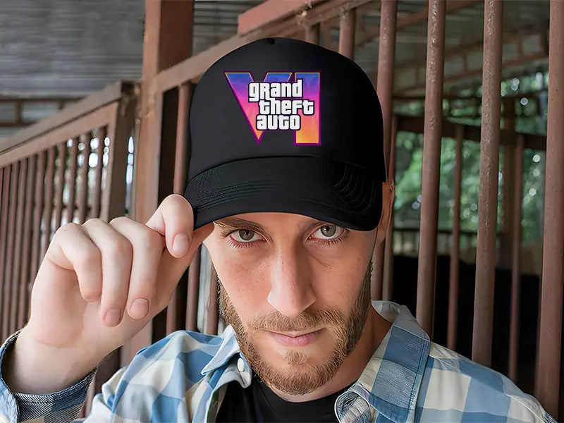 Gorra Trucker Gta 6 Gamer Streaming Ps5 Xbox Pc Rockstar Negro Ajustable Gta6