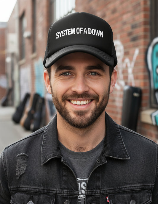 Gorra Trucker Sistem Of A Down Música Rock Heavy Metal Negro Ajustable Soad