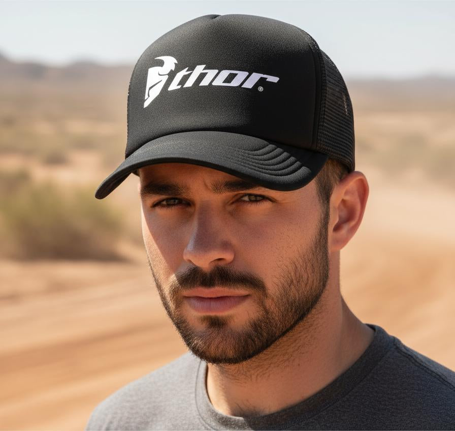 Gorra Thor Motocross Motociclismo Off Road Negro Ajustable Thor
