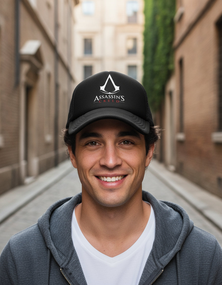 Gorra Trucker Assassin's Creed Videojuegos Ps5 Xbox Pc Gamer Negro Ajustable Ac