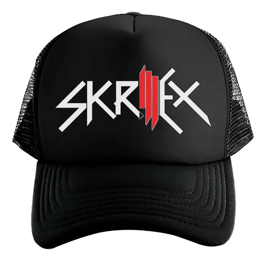 Gorra Trucker Skrillex Música Dupstep Electrónica Negro Ajustable Skrllx