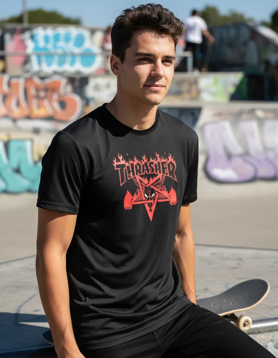 Playera Deportiva Thrasher Magazine Godzilla Skate Urbano