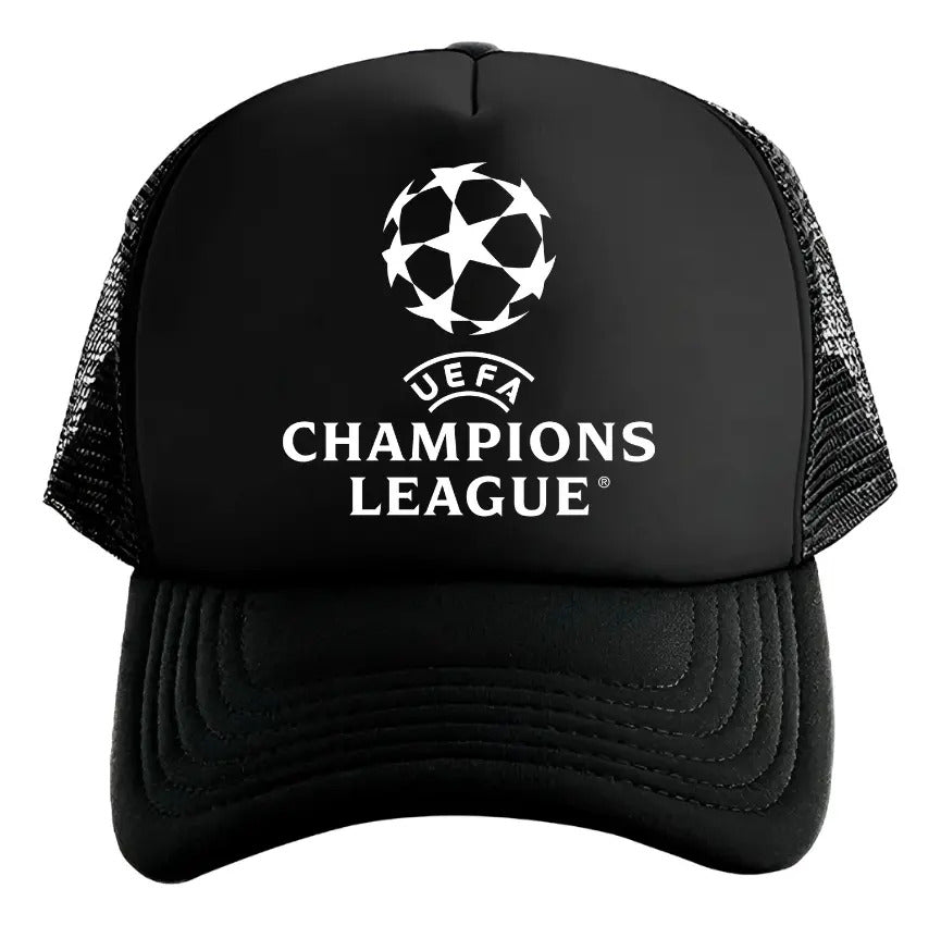 Gorra Uefa Champions League Futbol Soccer Deportes Negro Ajustable Uefacl