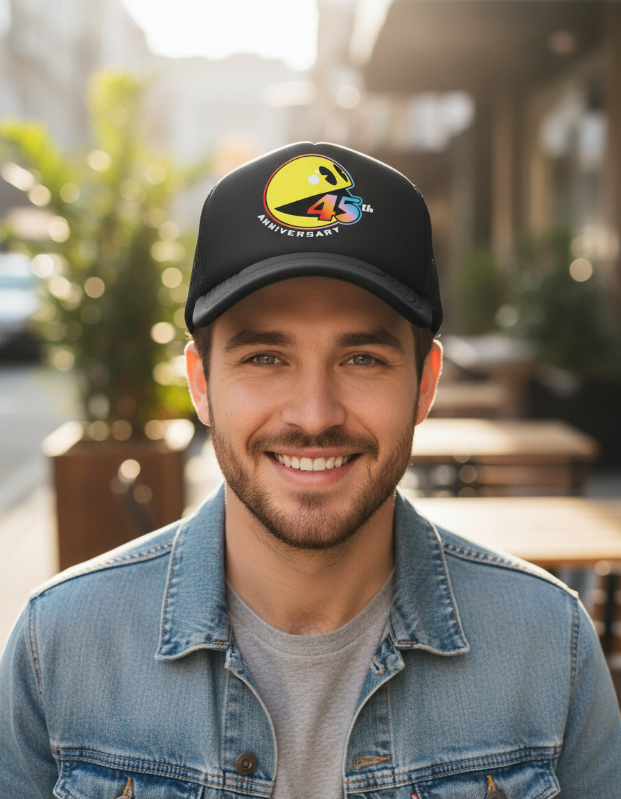 Gorra Pac Man 45th Anniversary Negro Ajustable Pac-man