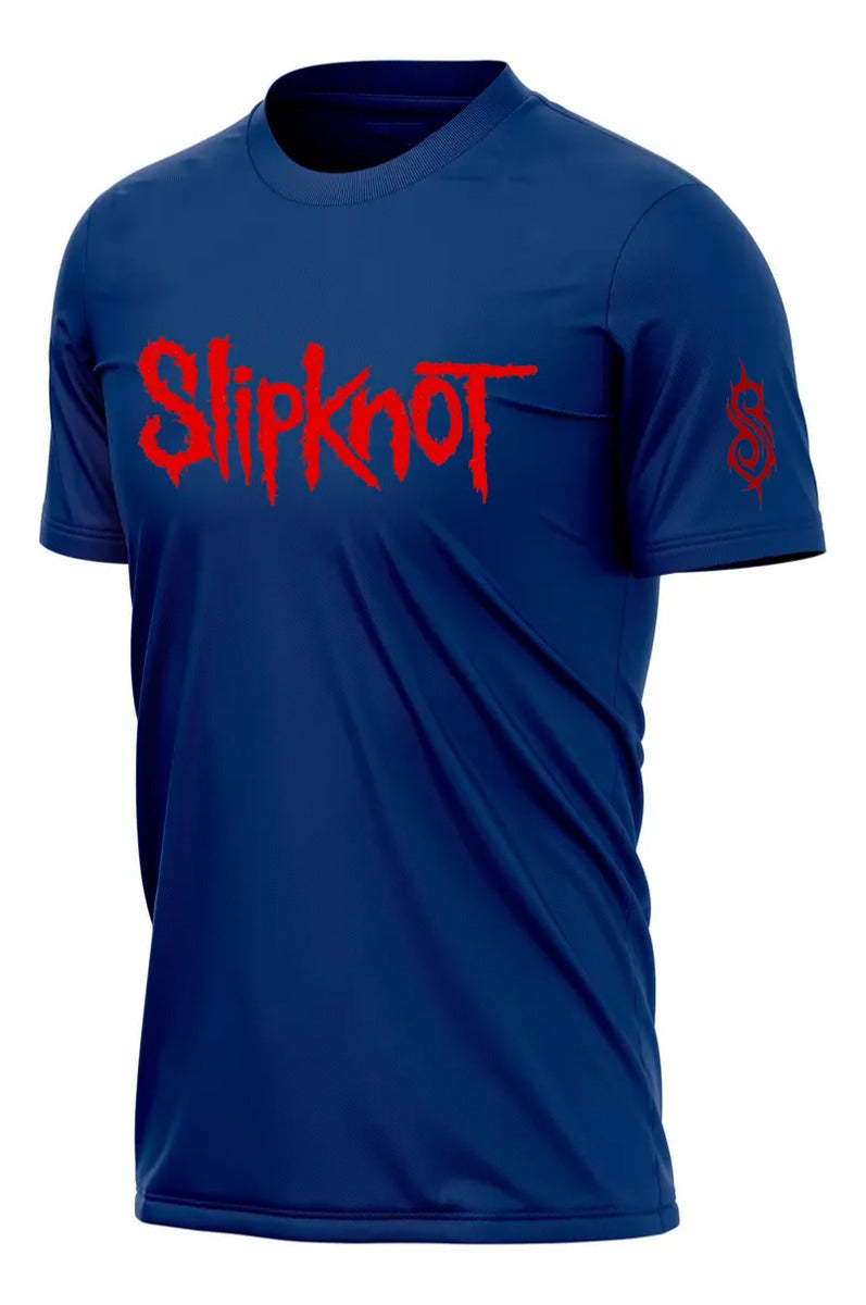 Playera Slipknot Música Rock Heavy Metal Azul Logo G