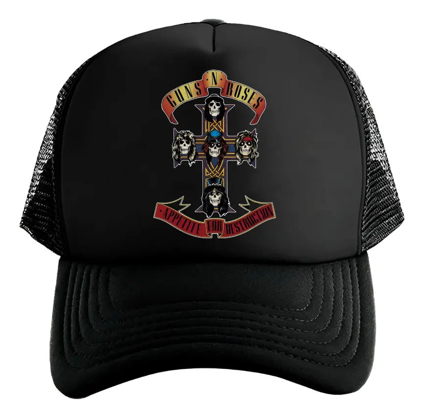 Gorra Guns & Roses Slash Axl Rose Música Rock Negro Ajustable Gs&rs