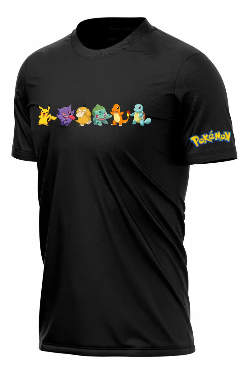 Playera Deportiva Pokémon Gengar Pikachu Charmander Squirtle