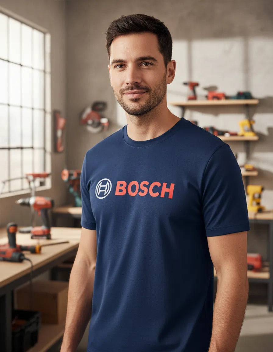 Playera Bosch Herramientas Azul Logo M