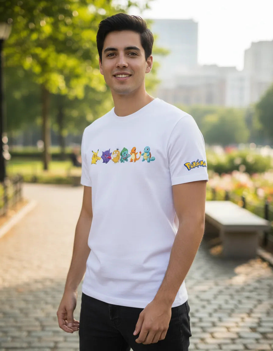 Playera Pokémon Gengar Pikachu Charmander Bulbasaur Squirtle