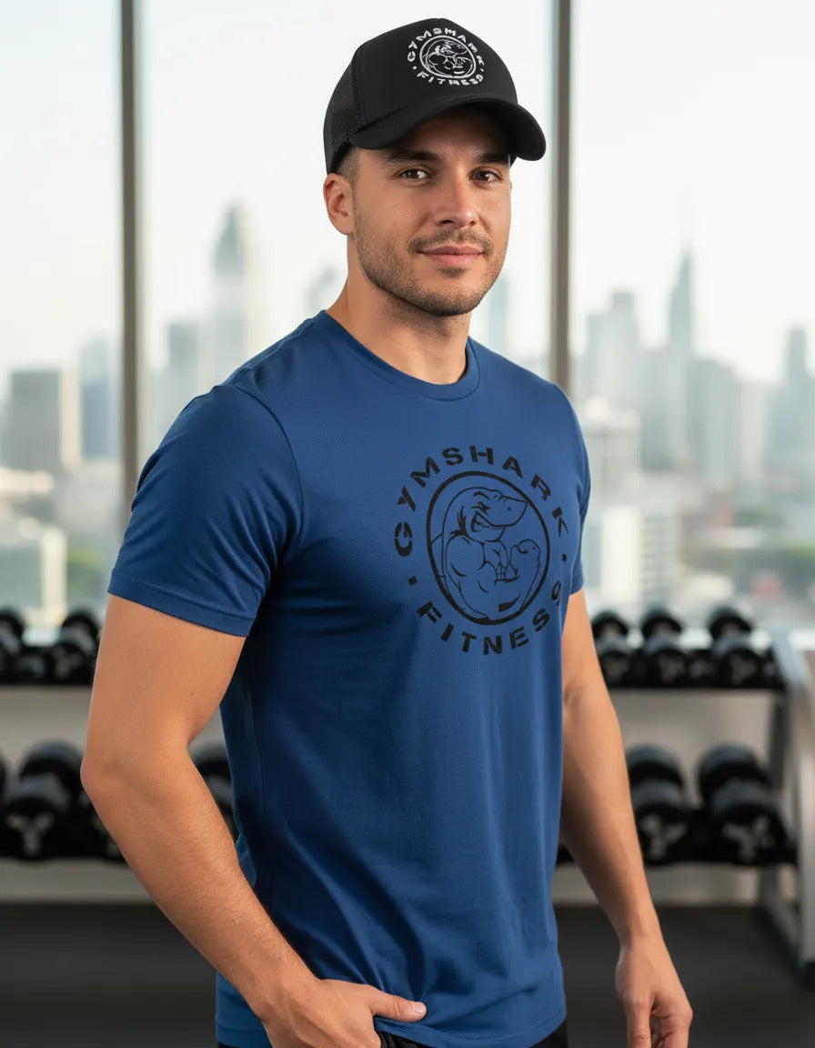 Playera Y Gorra Gym Shark Gym Fitness Running Deportes